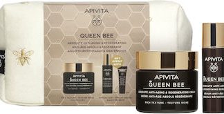 Apivita Promo Queen Bee Κρέμα Πλούσιας Υφής + Ορός Αντιγήρανσης + Κρέμα Ματιών σε Mini Size